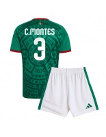 Mexiko Cesar Montes #3 Domácí dres pro děti MS 2026 Krátký Rukáv (+ trenýrky)